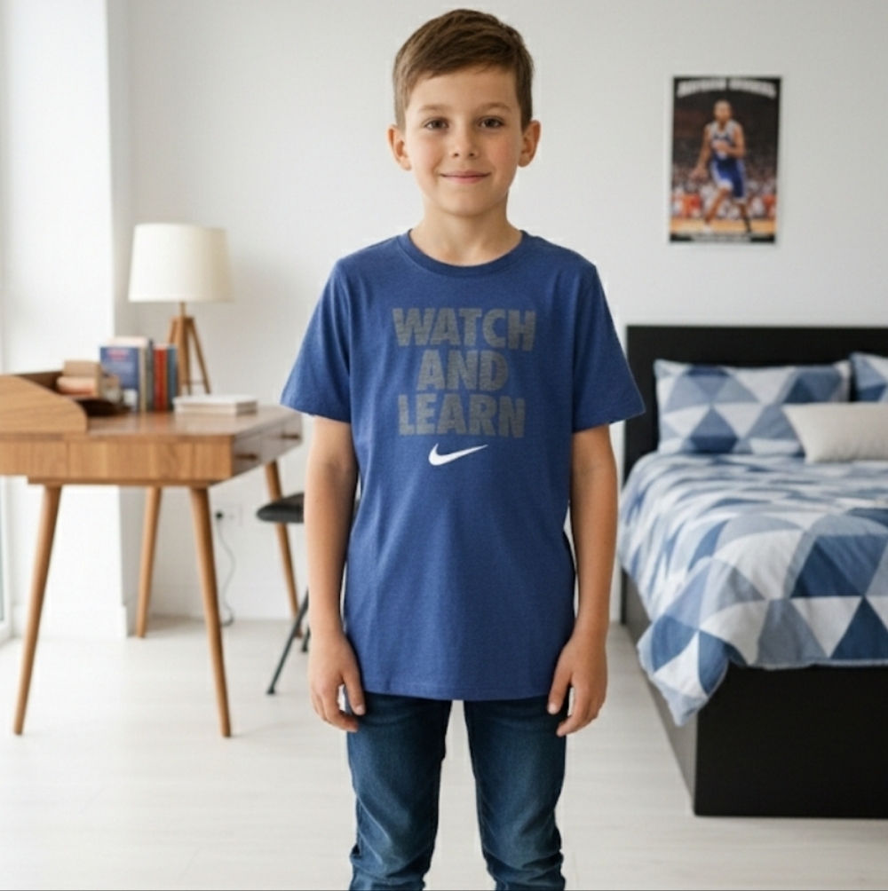 Nike Kids Blue 'Watch and Learn' Tee